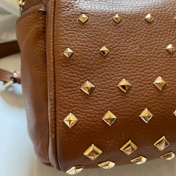 Michael Kors Women's Abbey Medium‎ Studded Leather Backpack Brown - Picture 14 of 16